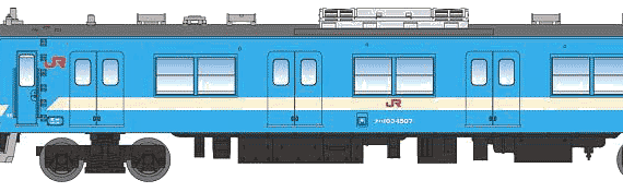 Поезд JNR Series 103-1500 - чертежи, габариты, рисунки