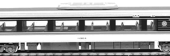 Поезд JNR Series 383 Wide View Shinano - чертежи, габариты, рисунки