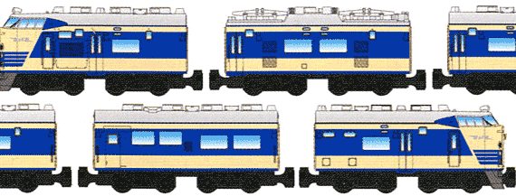 Поезд JNR Series 581 Sleeper Car B Train - чертежи, габариты, рисунки