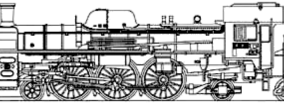 Поезд JNR Type C55-30 II (Steam Locomotive) - чертежи, габариты, рисунки