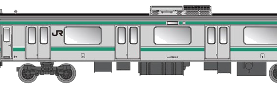 Train JR E501 - drawings, dimensions, figures