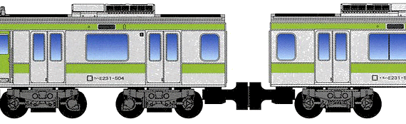 JR East Series train E231 Yamanote - drawings, dimensions, figures