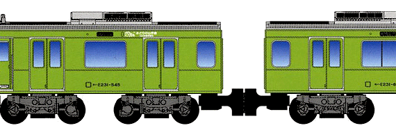 Поезд JR East Series E231 Yamanote 1 - чертежи, габариты, рисунки
