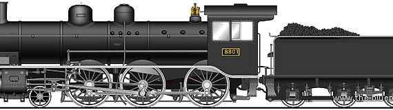 Train JR Form 8800 - drawings, dimensions, figures