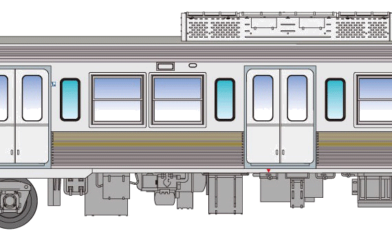 Train Keio 3000 - drawings, dimensions, figures
