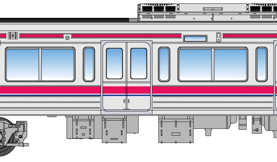 Train Keio 8000-8 - drawings, dimensions, figures
