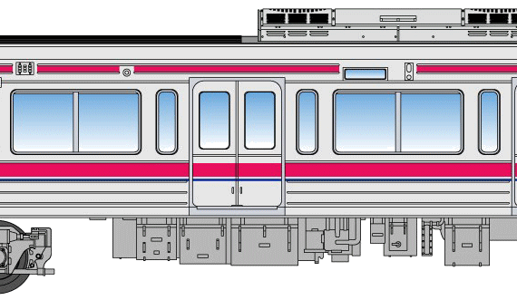 Train Keio 8000 - drawings, dimensions, figures