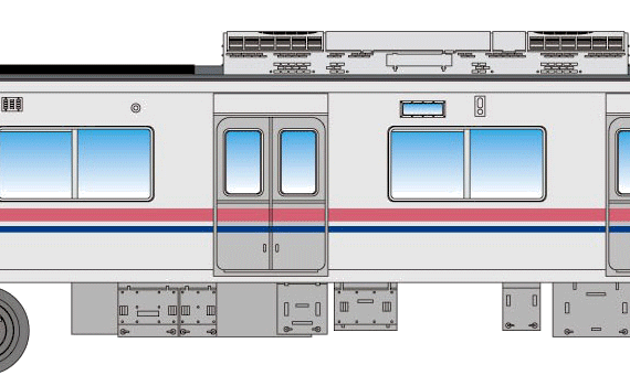Train Keio 9000-8 - drawings, dimensions, figures