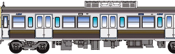 Keio Series 3000 train - drawings, dimensions, figures