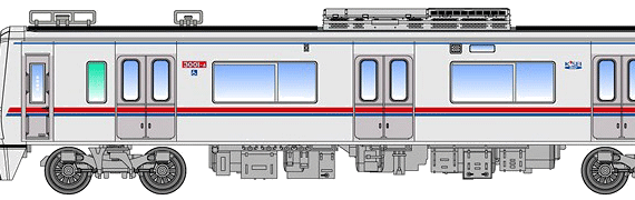 Поезд Keisei 3000 - чертежи, габариты, рисунки