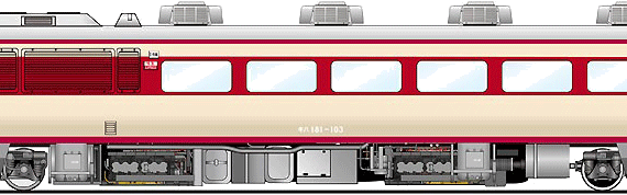 Train Kiha 181-103 - drawings, dimensions, figures