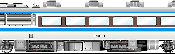 Train Kiha 181-104 - drawings, dimensions, figures