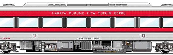Поезд Kiha 185-1011 - чертежи, габариты, рисунки