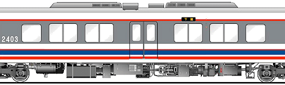 Train Kiha 2400 - drawings, dimensions, figures