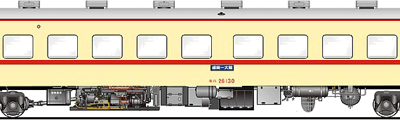 Поезд Kiha 26-130 - чертежи, габариты, рисунки