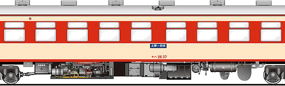 Train Kiha 26-37 - drawings, dimensions, figures