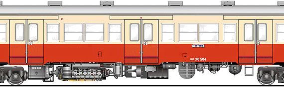 Поезд Kiha 30-504 - чертежи, габариты, рисунки
