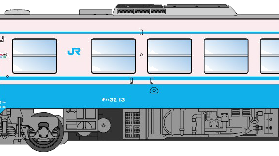 Train Kiha 32 - drawings, dimensions, figures
