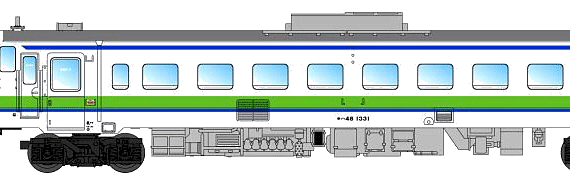 Kiha 40-330 train - drawings, dimensions, figures