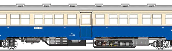 Train Kiha 42 002 - drawings, dimensions, figures