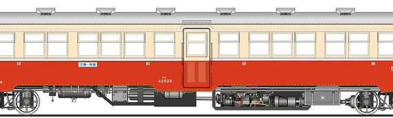 Train Kiha 42 003 - drawings, dimensions, figures