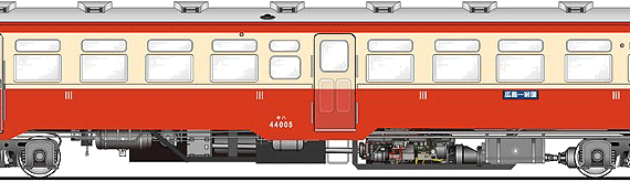 Поезд Kiha 44 005 - чертежи, габариты, рисунки