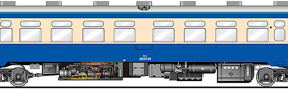 Train Kiha 48 036 - drawings, dimensions, figures