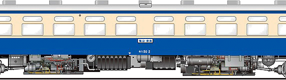 Kiha 50-2 train - drawings, dimensions, figures