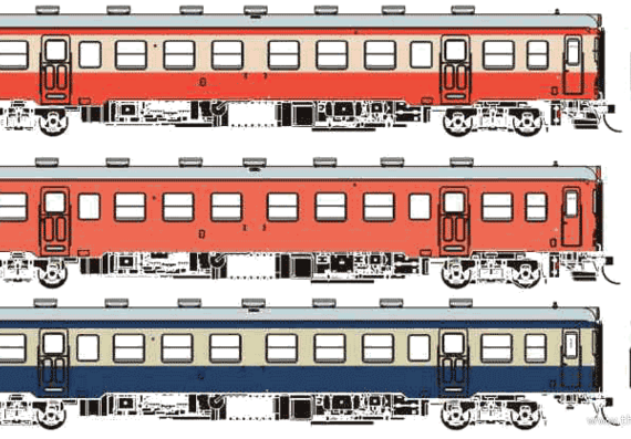 Kiha 52 train - drawings, dimensions, figures