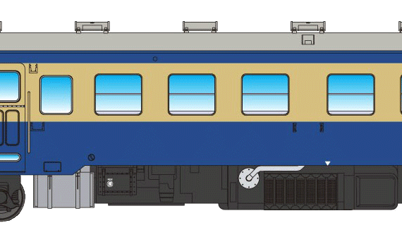 Train Kiha 52 0 (M) - drawings, dimensions, figures