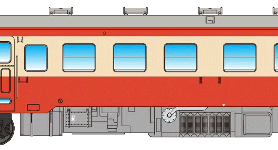 Train Kiha 52 0 (T) - drawings, dimensions, figures