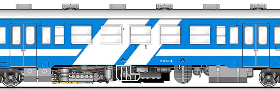 Kiha 53-4 train - drawings, dimensions, figures