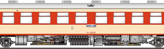 Train Kiha 55-33 - drawings, dimensions, figures