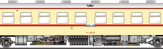 Train Kiha 55-41 - drawings, dimensions, figures