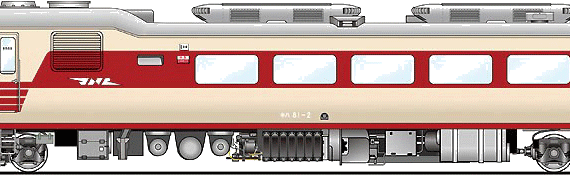 Train Kiha 81-2 - drawings, dimensions, figures