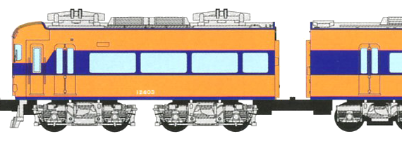 Train Kintetsu 12400 - drawings, dimensions, figures