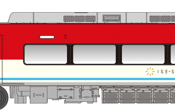 Kintetsu 23000 train - drawings, dimensions, figures