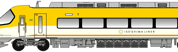 Kintetsu Series 23000 train - drawings, dimensions, pictures