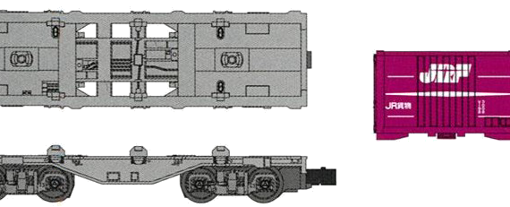 Koki 107 Container Car train - drawings, dimensions, pictures