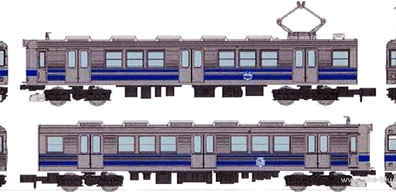 Konan Railway Series 6000 Blue Line train - drawings, dimensions, pictures