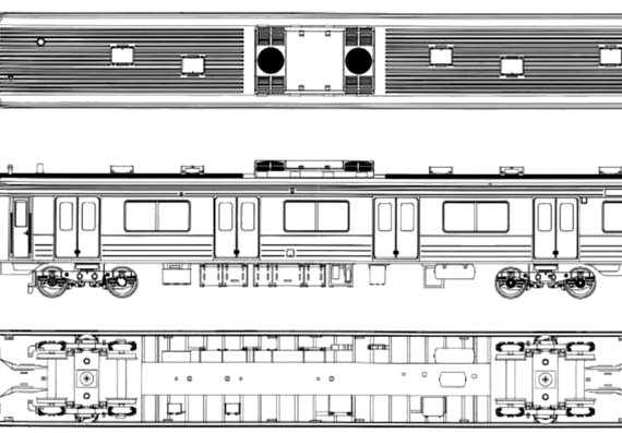Поезд Kuha 204 - чертежи, габариты, рисунки