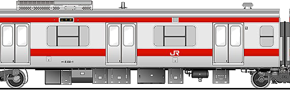 Поезд Kuha E330-1 - чертежи, габариты, рисунки