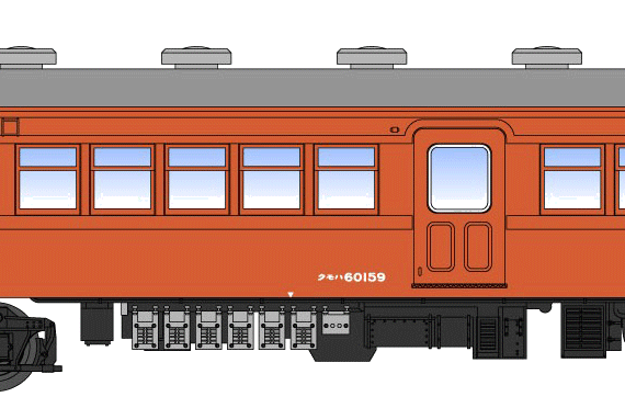 Поезд Kumoha 60 - чертежи, габариты, рисунки
