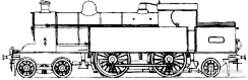 Train LMS 4-4-2 - drawings, dimensions, figures