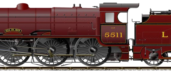 Train LMS Patriot Class - No. 5511 Isle of Man - drawings, dimensions, figures