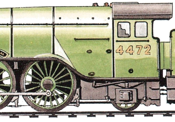 Поезд LNER A1 Class 4-6-2 (1922) - чертежи, габариты, рисунки