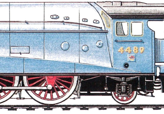 Поезд LNER A4 Class 4-6-2 (1935) - чертежи, габариты, рисунки