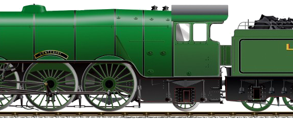 Поезд LNER Class A1 No 2555 Centenary - чертежи, габариты, рисунки