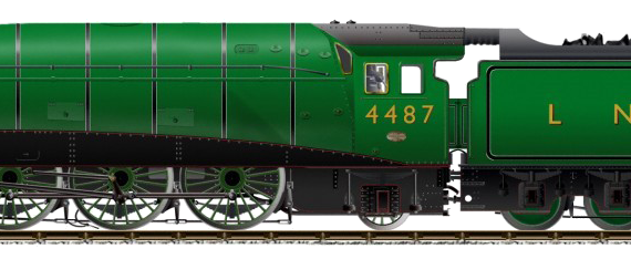 Поезд LNER Class A4 - No 4487 Sea Eagle - чертежи, габариты, рисунки