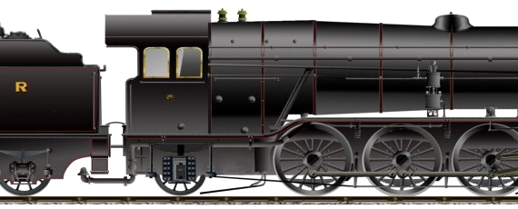 Поезд LNER Class P1 - No 2393 - чертежи, габариты, рисунки
